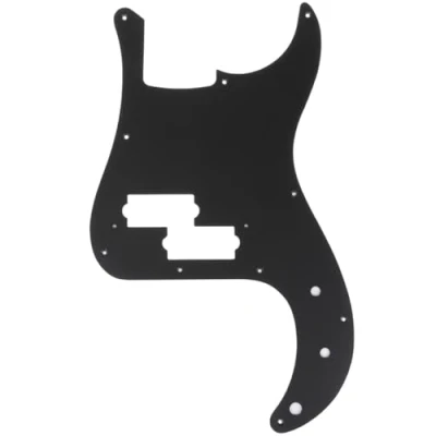 Abbildung von Musiclily Pro 10 Löcher P Bass Pickguard Style Bässe Schlagbrett für MIJ Fender Japan 4 Saiter Precision Bass,1 lagig Mattschwarz