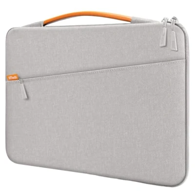 Abbildung von JETech Laptoptasche Hülle für 13,3 Zoll MacBook Air/Pro, 14 Inch Pro (M4 / M3 M2 M1, 2021 2024), Laptophülle Laptop Sleeve mit Griff, Kompatibel 13 13,6 Notebook (Hellgrau)