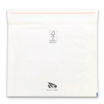 Abbildung von RAYLU PAPER Packung mit 10 gepolsterten Briefumschlägen aus Kraftpapier Haftverschluss, gepolsterte Umschläge für Versand, Weiß, Stück (180 x 160 mm (CD))