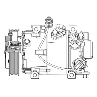 Abbildung von MAHLE ORIGINAL ACP 628 000P Kompressor 6VS14e 12V PAG 46 YF R1234yf, R134a KIA: Pro cee‘d II Schrägheck, HYUNDAI: i30 III Kombi