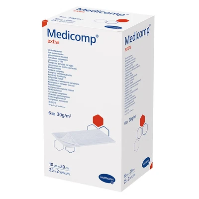Abbildung von Medicomp Extra Vlieskomp.steril 10x20 cm 25X2 St