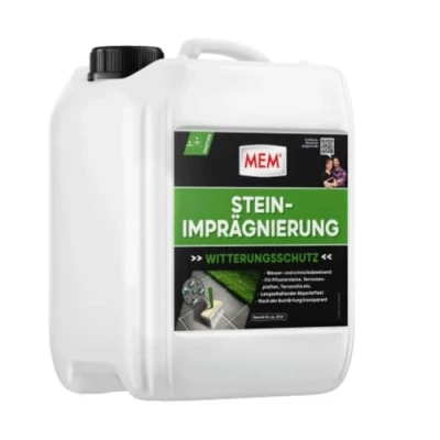 Abbildung von MEM Stein Imprägnierung, Wasser und schmutzabweisend, Schützender Abperleffekt, Lösemittelfrei, Transparent, 10 l