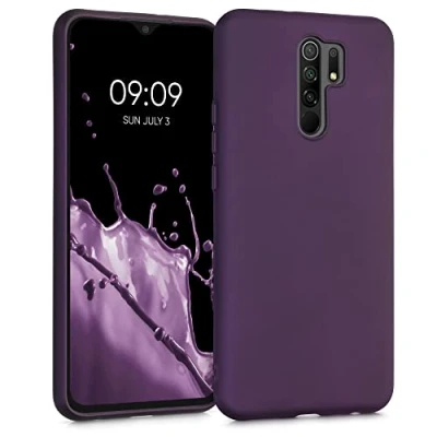 Abbildung von kwmobile Case kompatibel mit Xiaomi Redmi 9 Hülle Schutzhülle aus Silikon metallisch schimmernd Handyhülle Metallic Brombeere
