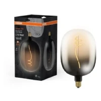 Abbildung von OSRAM Vintage 1906 Big Oval ist eine warmweiße LED Lampe mit Filament besonderer Kolbenform. Sie bietet 4.5 W für 150 lm, E27 Fassung, Smoke Design, 170 mm Durchmesser, CRI 80, 1800 K.