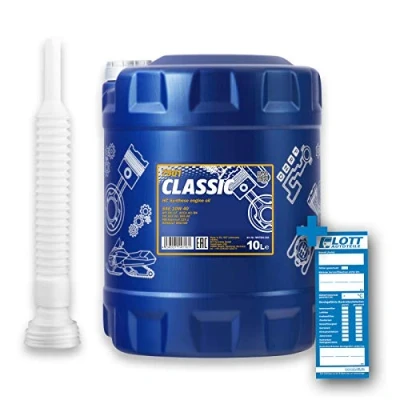 Abbildung von MANNOL 10L Classic 10W 40 Motoröl 502.00 505.00 / MB 229.1 ACEA A3/B4 RN0700 + Auslaufschlauch