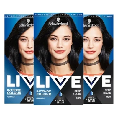 Abbildung von 3 x Schwarzkopf Live Color XXL Colour Intense Permanent Coloration 99 Deep Black