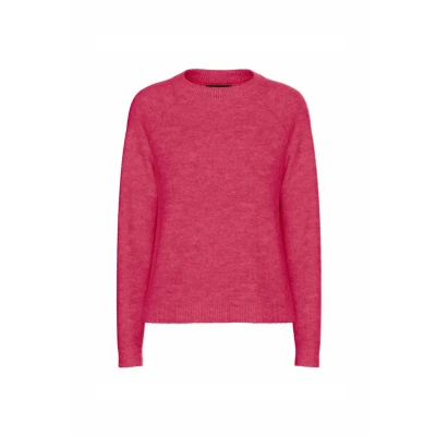 Abbildung von Pieces Pcjuliana Oneck NOOS Strickpullover, Damen, Größe: Small, Beetroot purple