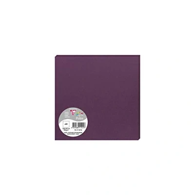 Abbildung von Clairefontaine 11121C Packung mit 25 Karten Pollen, viereckig 16x16cm, 210g, Cassis, ideal für Ihre Einladungen und Korrespondenz, 1 Pack