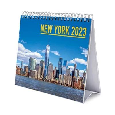 Abbildung von Grupo Erik Tischkalender 2023 New York Kalender Quer Format zum Aufstellen FSC zertifiziert Offizielle Lizenz, CS23011