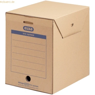 Abbildung von ELBA Archiv Box maxi tric system 236x333x308mm Wellpappe naturbraun