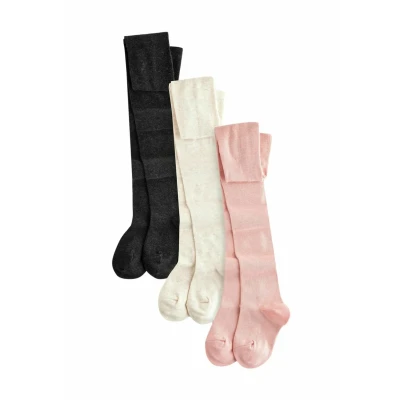 Abbildung von Next 3 PACK Strumpfhose für Kinder, Größe: 104, Pink cream and dark grey