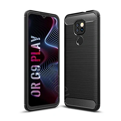 Abbildung von SCL Hülle Für Moto G9 Play Handyhülle Motorola Play, Carbon Faser Gebürstete Textur Design Schutzhülle mit Anti Kratzer und Stoß Absorbtion Technologie [Schwarz]