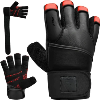 Abbildung von RDX Trainingshandschuhe Maya Leder Fitness Handschuhe, Gloves Handgelenkschutz