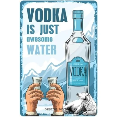 Abbildung von DODINO 20x30cm retro blechschilder VODKA Metallschilder, vintage Dekoration für Partyraum, Irish Pub und Küche, Geschenk Idee als Bar Zubehör