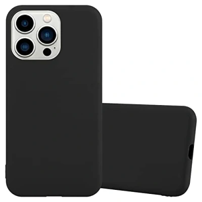 Abbildung von Cadorabo Hülle kompatibel mit Apple iPhone 14 PRO Schutzhülle TPU Silikon Case Candy Design Slim Kratzfest Weiche Gummi Rundumschutz für in Schwarz