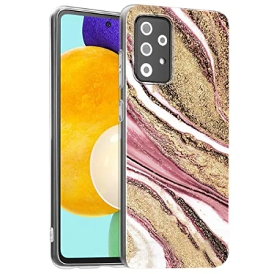 Abbildung von Verco Marmor Case für Samsung Galaxy A52 4G/5G, A52s 5G Hülle Silikon Handyhülle mit Motiv / Schutzhülle