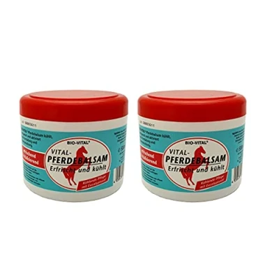 Abbildung von 2x 500ml BIO Vital Pferdebalsam Gel grün mit Eucalyptusöl, Pferdesalbe, Pferdegel, erfrischt, entspannt und kühlt. Wirkt Vitalisierend