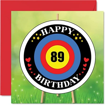 Abbildung von Lustige Geburtstagskarte zum 89. Geburtstag für Männer und Frauen, Zielalter Happy Birthday Karte Vater, Mutter, Großvater, Opa, Oma, Onkel, Tante, 145 x mm, verspielte