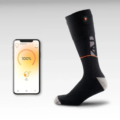 Abbildung von Vulpés Socken HeatSock V1 Intelligente Beheizbare Merinowolle, Smartphone Steuerung, Hohe Heizleistung
