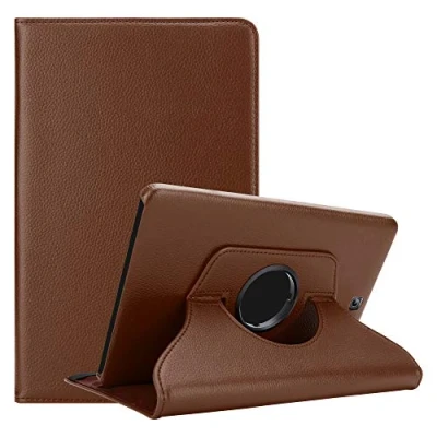 Abbildung von Cadorabo Hülle kompatibel mit Samsung Galaxy Tab S2 (8 Zoll) Tablethülle ohne Auto Wake Up aus Premium Kunst Leder Flip Klappbare Stoßfeste Cover für Tasche in Braun
