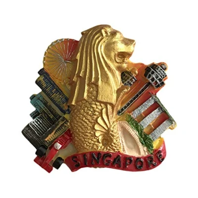 Abbildung von 3D Singapur Golden Merlion Kühlschrankmagnet Tourist Souvenirs Aufkleber, Home &amp; Kitchen Dekoration aus China