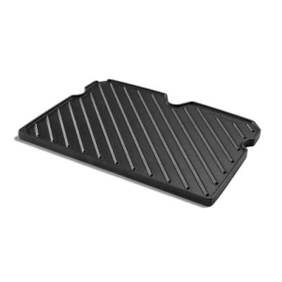 Abbildung von BURNHARD Grillplatte Gusseisen beidseitig für Gasgrill Wayne 1 Brenner glatt &amp; geriffelt BBQ Wendeplatte emailliert Antihaft Grillpfanne mit Fettablauf