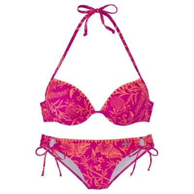 Abbildung von Venice Beach SET Bikini, Damen, Größe: 34xAA, Orange pink bedruckt