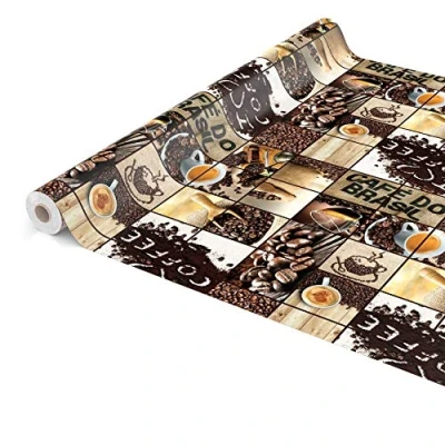 Abbildung von Wachstuchtischdecke abwaschbar Garten Tischdecke Wachstuch Rund Oval Eckig Indoor Outdoor Kaffee Braun 300x140cm