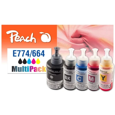 Abbildung von Peach E664/774 Spar Pack Druckerpatronen (2xBK, C, M, Y) ersetzt No. 664, 774