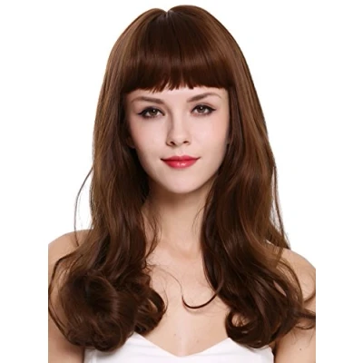 Abbildung von WIG ME UP C8140 8/30 Perücke Damenperücke lang gewellt gelockt Pony Kastanie Braun Mix