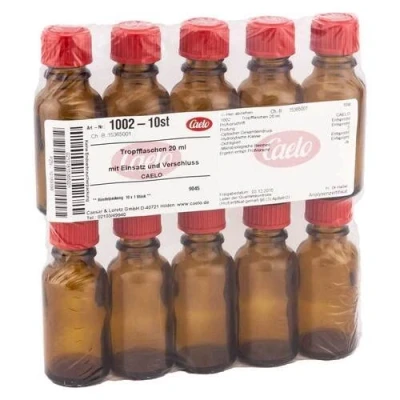 Abbildung von Tropfflasche 20 ml braun m.Einsatz+Versc 10 St