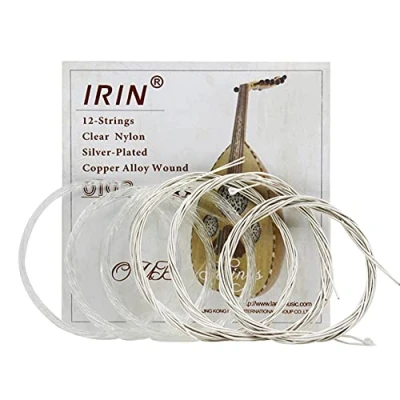 Abbildung von Oud Saiten, 12 versilberte Kupferlegierung Nylon 11 Saite Set Versilbert Klar Normalspannung Saiten Eingestellt Ersatzzubehör für Liebhaber (12strings)