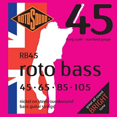 Abbildung von Rotosound Nickelsaiten für E Bass, Runddraht, Standardstärke 45 65 85 105 130