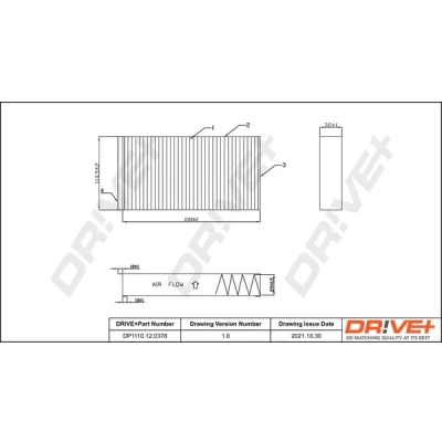 Abbildung von Dr!ve+ DP1110.12.0378 Innenraumfilter Partikelfilter 232 116 32 BMW: X1, 2 Active Tourer, Gran MINI: Schrägheck, Clubman, Cabrio