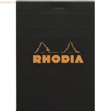 Abbildung von 10 x Rhodia Notizblock Nr. 12 8,5x12cm kariert 80 Blatt schwarz