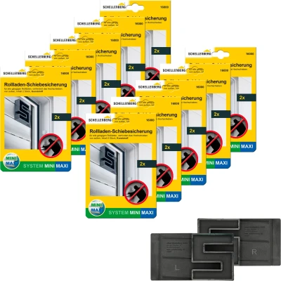 Abbildung von SCHELLENBERG Rollladensicherung &quot;gegen Hochschieben des Rollladens, System Mini und Maxi&quot;, (Set, 20 tlg.), Rollladen Schiebesicherung, einbruchshemmend