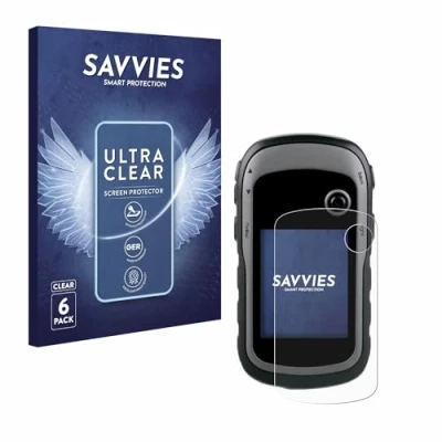 Abbildung von Savvies 6 Stück Schutzfolie für Garmin eTrex 30x Displayschutz Folie Ultra Transparent