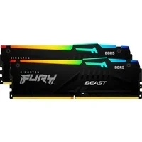 Abbildung von Kingston FURY Beast Schwarz RGB XMP 64GB 6400MT/s DDR5 CL32 DIMM Desktop Gaming Speicher Kit mit 2 KF564C32BBAK2 64