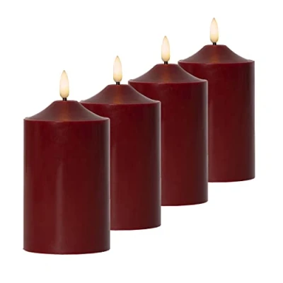 Abbildung von MARELIDA LED Kerze Kerzenset Adventskerzen Weihnachten Echtwachs Timer rot 4 Stück (4 tlg)