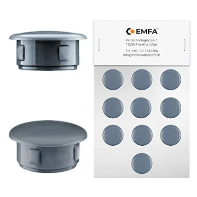 Abbildung von EMFA Abdeckstopfen für Bohrung Durchmesser 12 mm Anthrazit RAL 7016 Blindstopfen Abdeckkappen Endkappen Verschlusskappen 25 Stück Kopfdurchmesser 15 mm, Borloch 1,2 cm