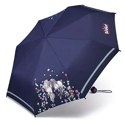 Abbildung von Scout Taschenregenschirm Mini Kinderschirm Basic reflektierend bedruckt, leicht