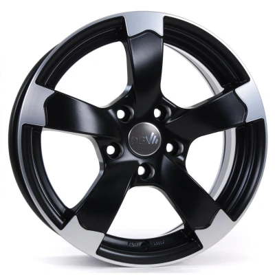 Abbildung von DBV 5 loch 19Zoll 112mm Alufelge Torino II mattschwarz Front poliert 33835 Felge