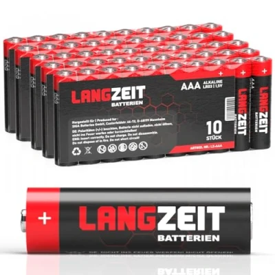 Abbildung von Langzeit Batterien AAA 50 Stück Premium Micro LR03 Alkaline Batterie 1,5V