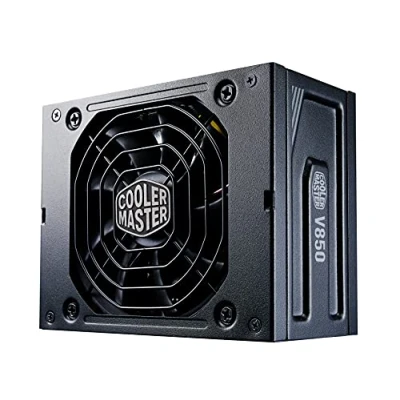 Abbildung von Cooler Master V850 SFX Gold, 850 Watt Netzteil (EU Stecker), 80 PLUS modulares SFF/Mini ITX PC Netzteil, semi passiver leiser hydrodynamischer 92mm FDB Lüfter, ATX Adapter
