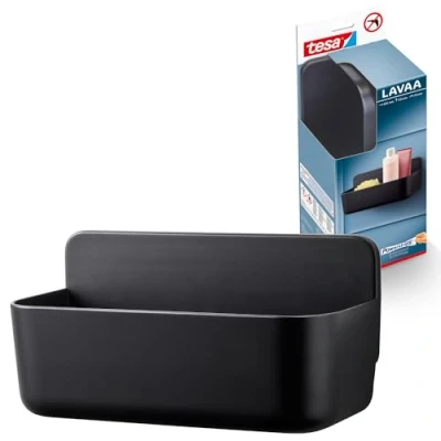 Abbildung von tesa Duschablage LAVAA Duschkorb mittel inkl. Powerstrips Waterproof Strips XL, Packung 1 tlg., Ablagekorb ohne Bohren, Duschregal L