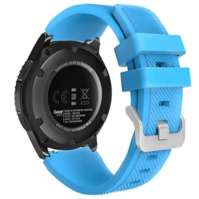 Abbildung von MoKo Armband Kompatibel mit Samsung Galaxy Watch 3 45mm/Galaxy 46mm/Gear S3 Frontier/Classic/Huawei GT2 Pro/GT/GT2 46mm, 22mm Silikon Ersatzarmband, Blau