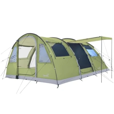 Abbildung von Skandika Tunnelzelt Gotland 5 Protect Camping Zelt für Personen, fest eingenähter Zeltboden, Wassersäule 5000mm, mit Sonnendach und Kabeldurchführung Zelte, Familienzelt, Campingzelt