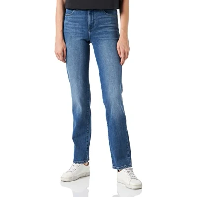 Abbildung von Wrangler Jeans Straight Leg, Damen, Größe: 32x30, Airblue