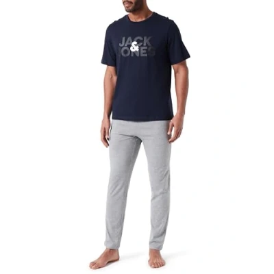 Abbildung von Jack &amp; Jones SET Jacula Nachtwäsche Set, Herren, Größe: Medium, Navy blazer
