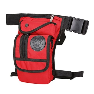 Abbildung von Xieben Nylon Drop Bein Tasche Für Herren Frauen Motorrad Fahrrad Hip Bum Gürtel Taille Gürteltasche Reise Outdoor Camping Taktische Wandern Radfahren Crossbody Umhängetasche Rot